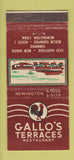 Matchbook Cover - Gallo's Terraces Hartford Newington CT WEAR  21 Strike Feature