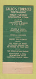 Matchbook Cover - Gallo's Terraces Hartford Newington CT WEAR  21 Strike Feature