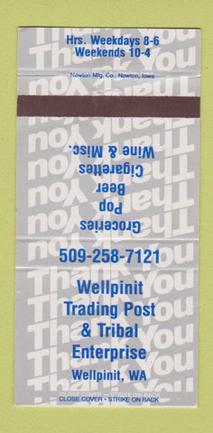 Matchbook Cover - Wellpinit Trading Post Indian Tribal WA 30 Strike