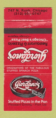 Matchbook Cover - Giordano's Pizza Chicago IL WEAR 30 Strike