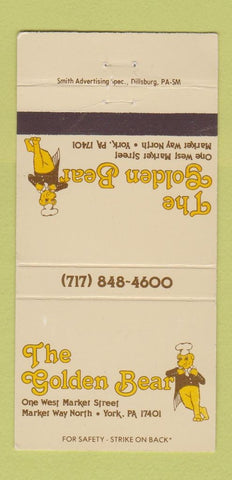 Matchbook Cover - The Golden Bear York PA restaurant 30 Strike