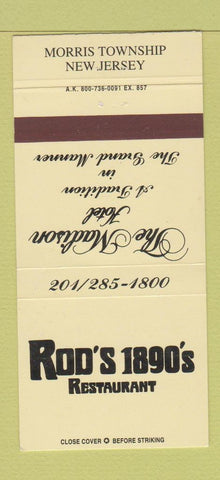 Matchbook Cover - Rod's 1980's Restaurant Morris Township NJ 30 Strike