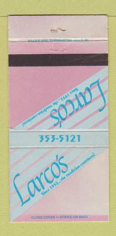 Matchbook Cover - Larco's Italian Restaurant Detroit? 30 Strike