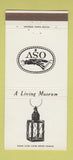Matchbook Cover - Old Sturbridge Village MA Antique Lantern 30 Strike