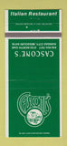 Matchbook Cover - Cascone's Kansas City MO Italian 30 Strike