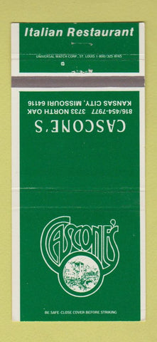 Matchbook Cover - Cascone's Kansas City MO Italian 30 Strike