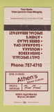 Matchbook Cover - Athen's Shish Kabob Warren MI Greek 30 Strike