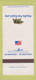 Matchbook Cover - Pacific Far East Line SS Mariposa Monterey 30 Strike