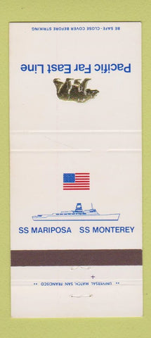 Matchbook Cover - Pacific Far East Line SS Mariposa Monterey 30 Strike