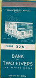Matchbook Cover - Bank of Two Rivers The White Bank 30 Strike
