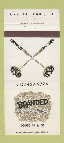 Matchbook Cover - Branded Steak House Crystal Lake IL 30 Strike