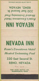 Matchbook Cover - Nevada Inn Reno NV 30 Strike