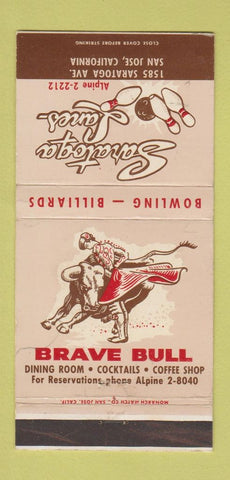 Matchbook Cover - Saratoga Lanes Bowling San Jose CA WEAR 30 Strike