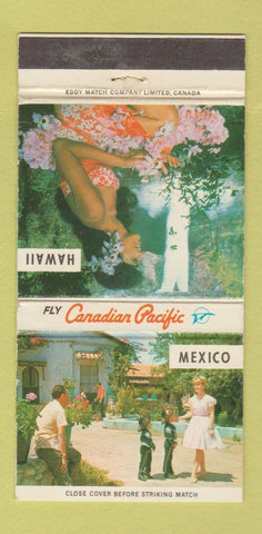 Matchbook Cover - Canadian Pacific Airlines Hawaii Mexico girlie 30 Strike