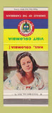 Matchbook Cover - Colombia Tourism girlie 30 Strike