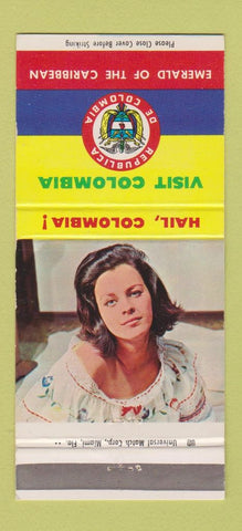 Matchbook Cover - Colombia Tourism girlie 30 Strike