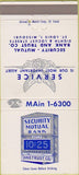 Matchbook Cover - Security Mutual Bank St Louis MO 30 Strike