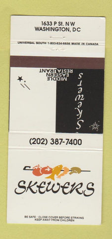Matchbook Cover - Skewers Restaurant Washington DC 30 Strike