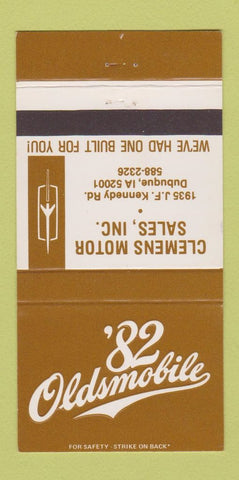 Matchbook Cover - 1982 Oldsmobile Clemens Dubuque IA 30 Strike