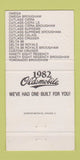 Matchbook Cover - 1982 Oldsmobile Clemens Dubuque IA 30 Strike