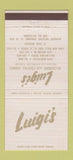 Matchbook Cover - Luigi's Restaurant St Louis MO WEAR 30 Strike