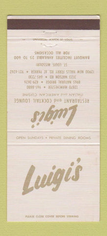 Matchbook Cover - Luigi's Restaurant St Louis MO WEAR 30 Strike