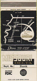 Matchbook Cover - Missouri Delta Bank Hayti MO WORN 30 Strike