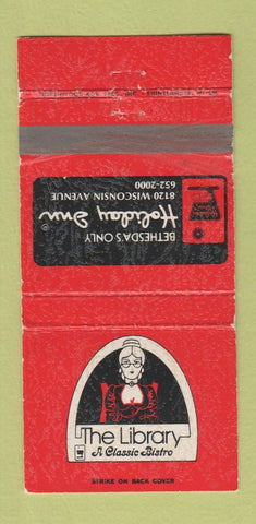 Matchbook Cover - Library Bistro Holiday Inn Bethesda MD WEAR 30 Strike