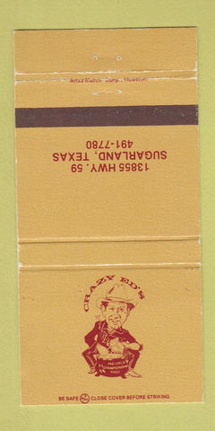 Matchbook Cover - Crazy Ed's Sugarland TX 30 Strike