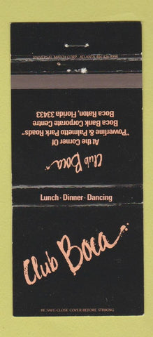 Matchbook Cover - Club Boca Raton FL 30 Strike