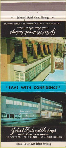 Matchbook Cover - Joliet Federal Savings Joliet IL 30 Strike