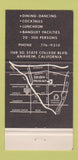 Matchbook Cover - Golden Pheasant Anaheim CA 30 Strike