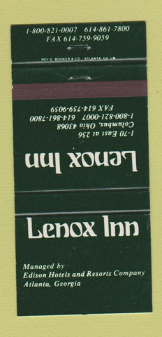 Matchbook Cover - Lenox Inn Columbus OH 30 Strike