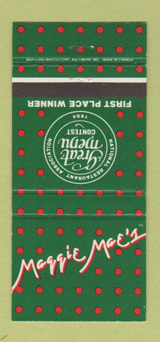 Matchbook Cover - Maggie Mae's Restaurant Pittsburgh PA 30 Strike