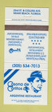 Matchbook Cover Casona De Carlitos Argentine Restaurant Miami Beach FL 30 Strike