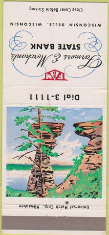 Matchbook Cover - Farmers Merchants State Bank Wisconsin Dells WI 30 Strike