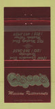 Matchbook Cover - Cisco's Mexican Northridge Westlake Village CA 30 Strike
