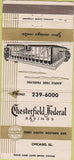 Matchbook Cover - Chesterfield Federal Savings Chicago IL 30 Strike