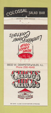 Matchbook Cover - Circus Circus Niles IL soup 30 Strike