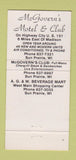 Matchbook Cover - McGovern's Motel Sun Prairie WI 30 Strike