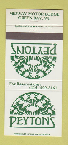 Matchbook Cover - Peytons Midway Motor Lodge Green Bay WI 30 Strike