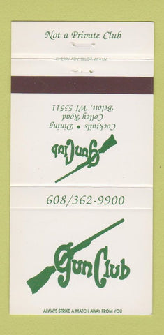 Matchbook Cover - Gun Club Restaurant Beloit WI 30 Strike