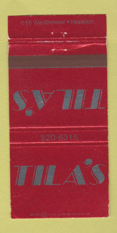 Matchbook Cover - Tila's Houston TX 30 Strike