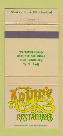 Matchbook Cover - Arnie's Restaurant Myrtle Beach SC 30 Strike