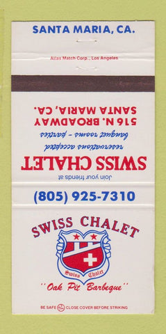 Matchbook Cover - Swiss Chalet Santa Maria CA 30 Strike