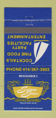 Matchbook Cover - Weissgerber's Seven Seas Delafield WI 30 Strike