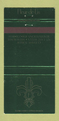 Matchbook Cover - Fleur De Lis Milwaukee WI 30 Strike