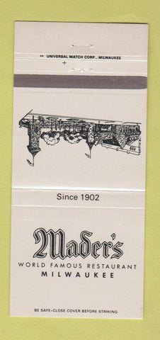 Matchbook Cover - Mader's Milwaukee WI restaurant 30 Strike