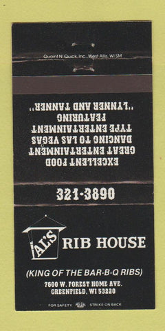Matchbook Cover - Al's Rib House Greenfield WI 30 Strike