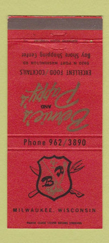 Matchbook Cover - Bernie's and Pappy's Restaurant Milwaukee WI 30 Strike